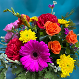 Bight and contrasting posy box the carnival is vibrant!