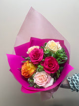 Sweetheart Six - half dozen mixed roses