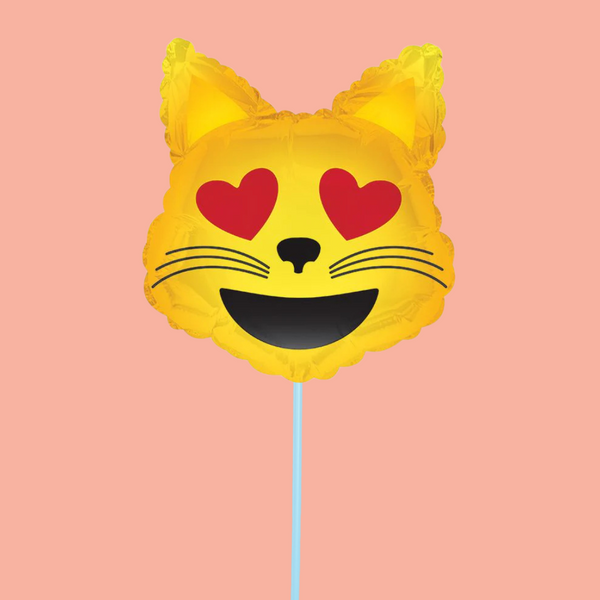 Cat Emoji Heart Eyed Balloon