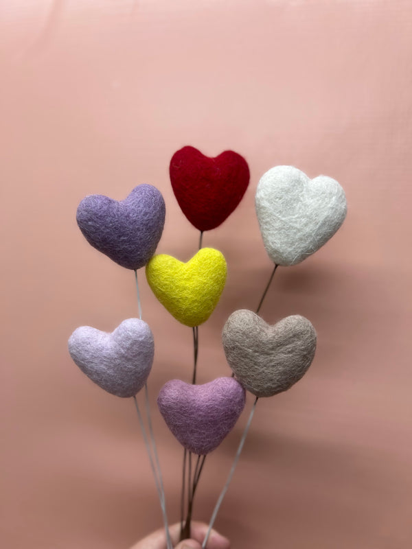 Felt Stems - Bees, Hearts & Daisies