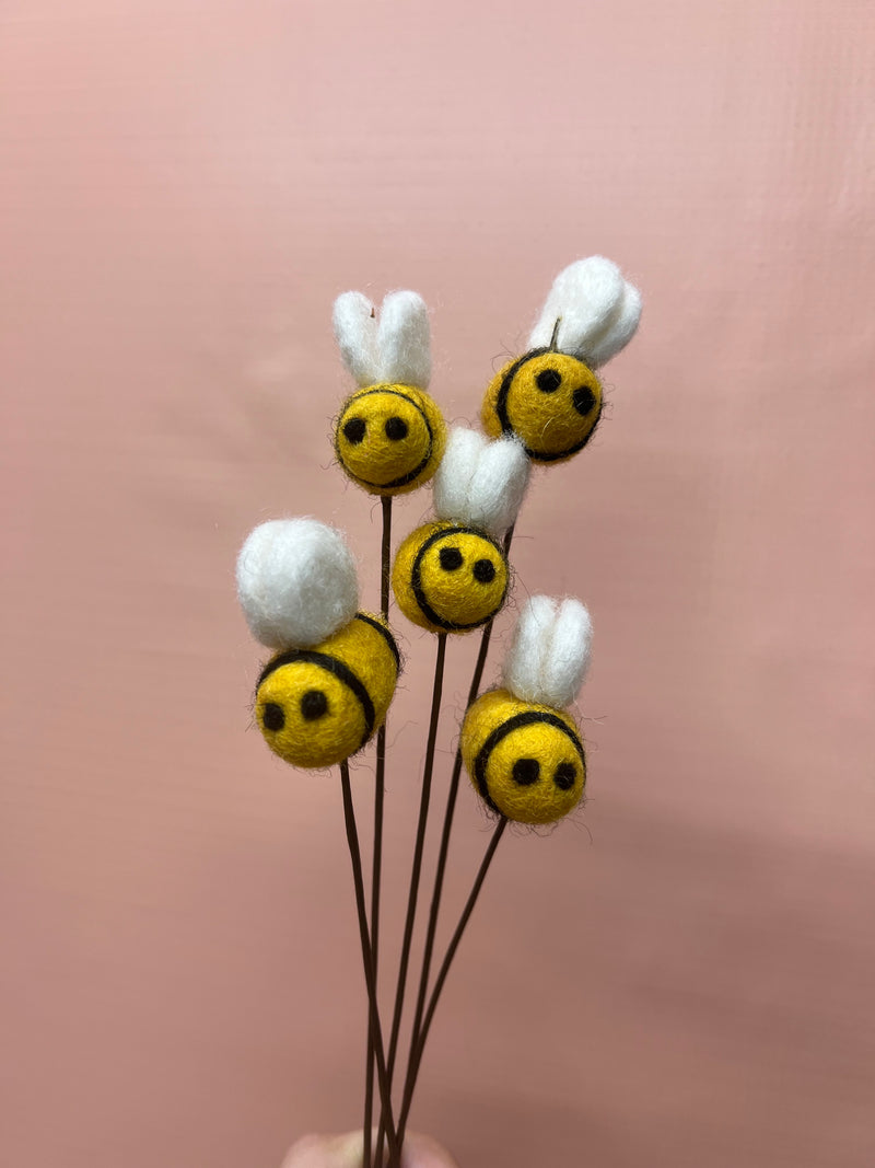 Felt Stems - Bees, Hearts & Daisies